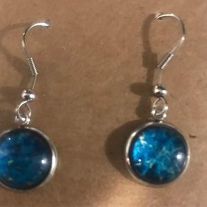 Blue dangle earrings handmade